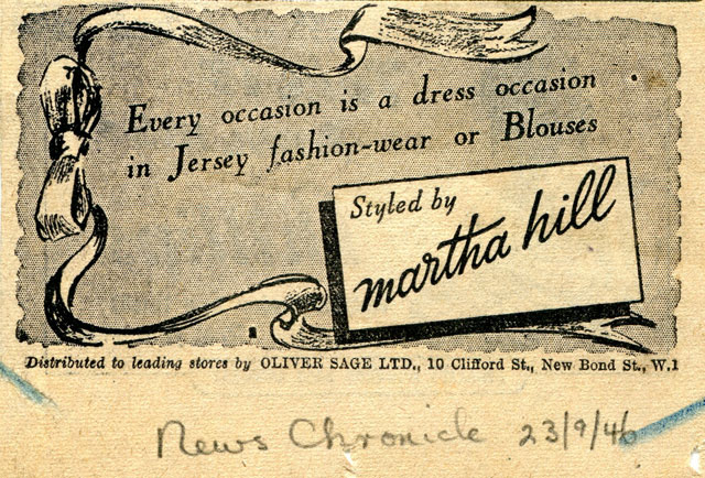 History of Martha Hill - Styled by Martha Hill 1946